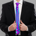 Blue Dizzy Moving Optical Illusion Necktie
