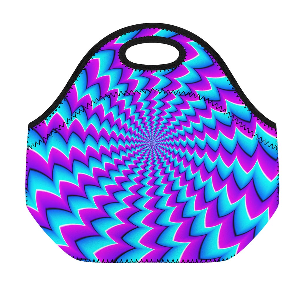 Blue Dizzy Moving Optical Illusion Neoprene Lunch Bag