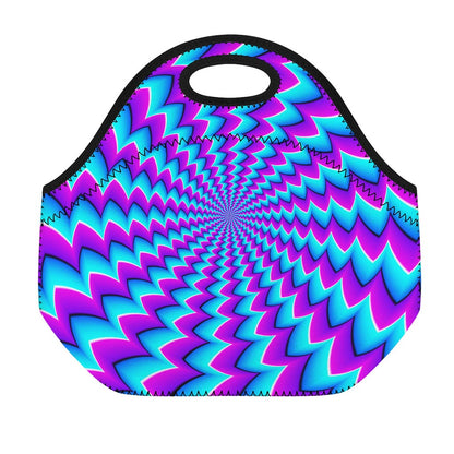 Blue Dizzy Moving Optical Illusion Neoprene Lunch Bag