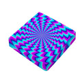 Blue Dizzy Moving Optical Illusion Outdoor Seat Cushion Cover