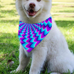 Blue Dizzy Moving Optical Illusion Over The Collar Dog Bandana