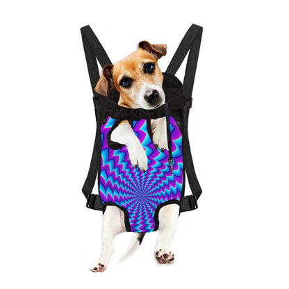 Blue Dizzy Moving Optical Illusion Pet Carrier Backpack