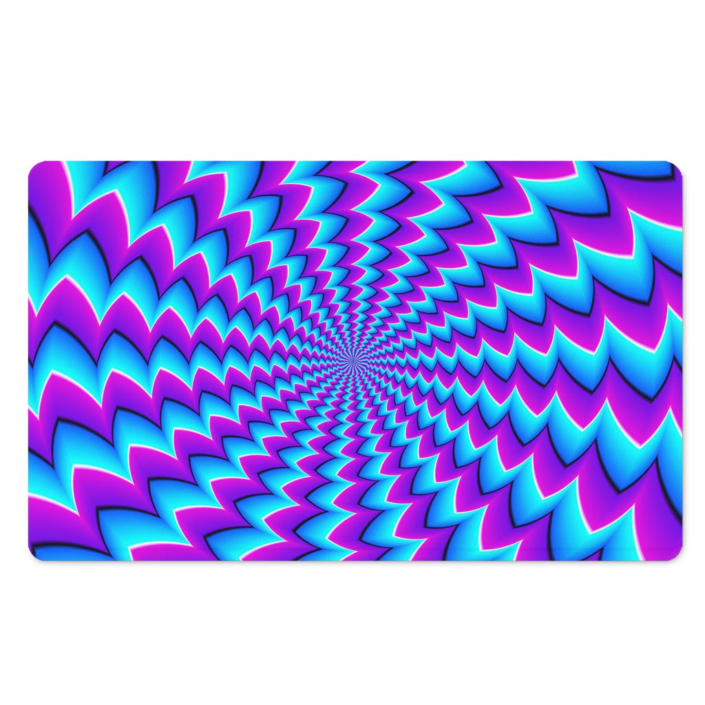 Blue Dizzy Moving Optical Illusion Polyester Doormat
