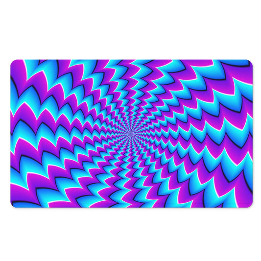 Blue Dizzy Moving Optical Illusion Polyester Doormat