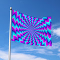 Blue Dizzy Moving Optical Illusion Polyester Flag