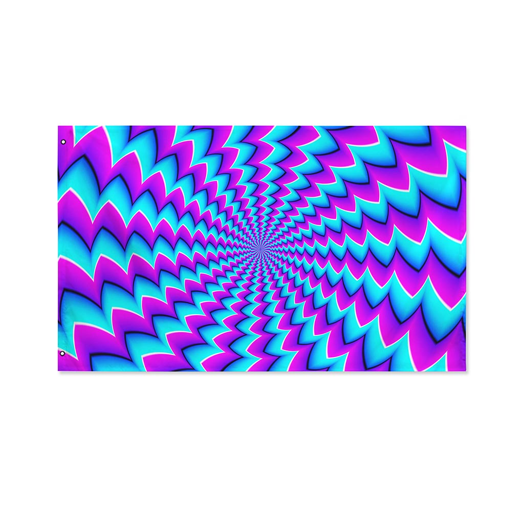 Blue Dizzy Moving Optical Illusion Polyester Flag
