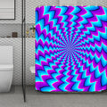 Blue Dizzy Moving Optical Illusion Polyester Shower Curtain
