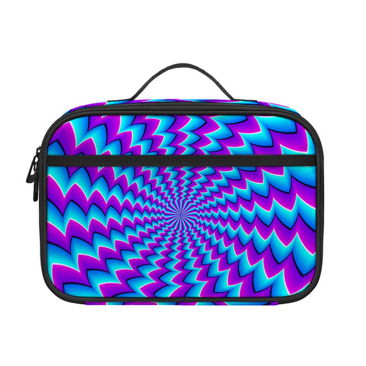 Blue Dizzy Moving Optical Illusion Portable Lunch Bag