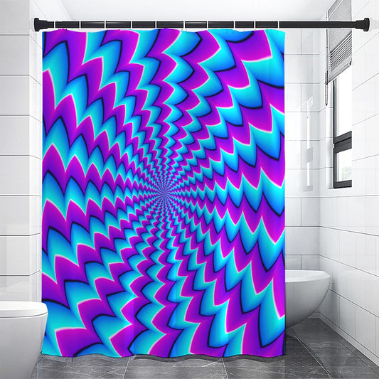 Blue Dizzy Moving Optical Illusion Premium Shower Curtain