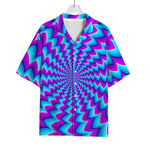 Blue Dizzy Moving Optical Illusion Rayon Hawaiian Shirt