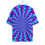 Blue Dizzy Moving Optical Illusion Rayon Hawaiian Shirt