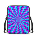 Blue Dizzy Moving Optical Illusion Rectangular Crossbody Bag