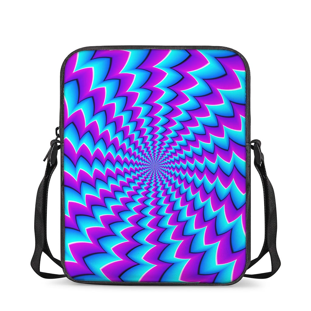Blue Dizzy Moving Optical Illusion Rectangular Crossbody Bag