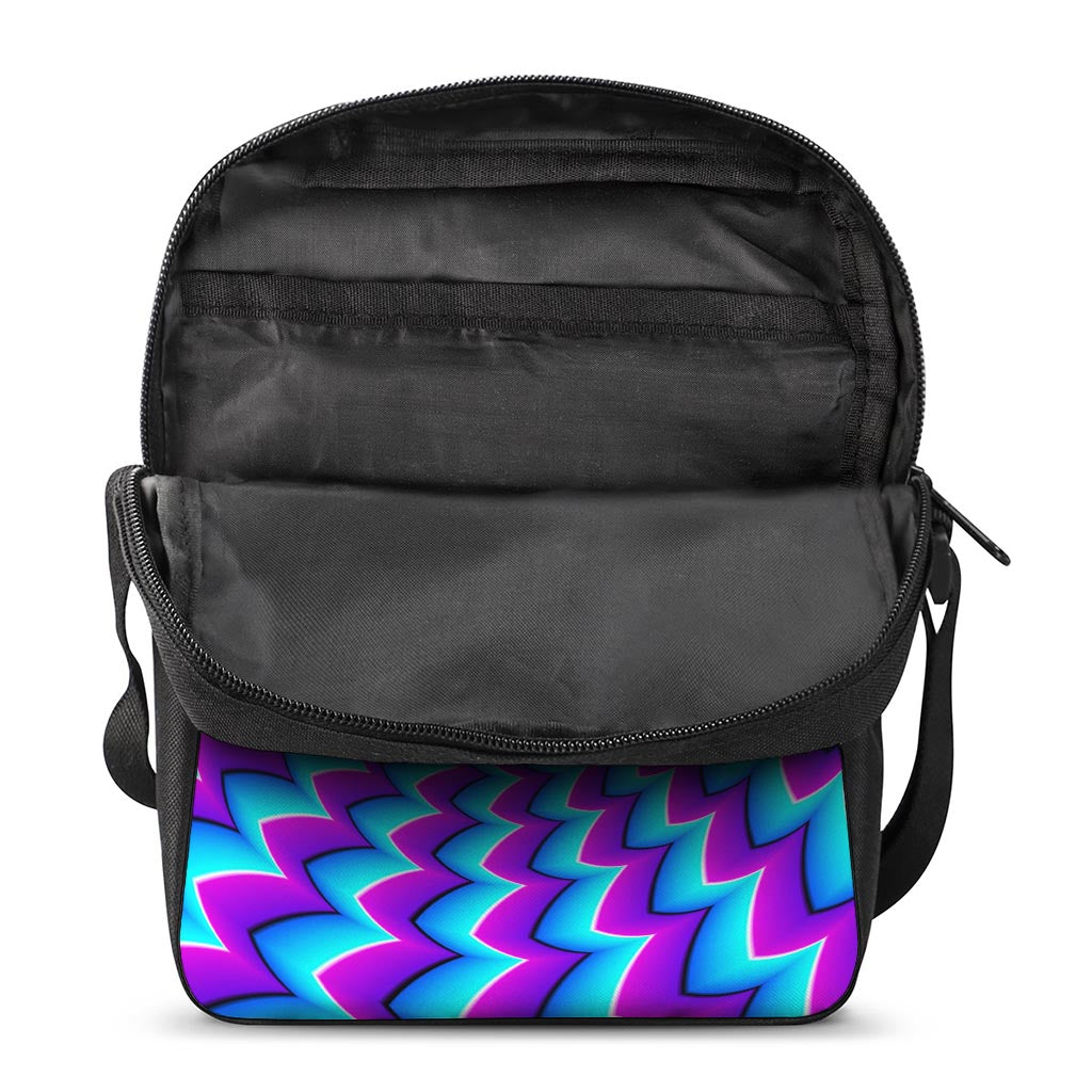 Blue Dizzy Moving Optical Illusion Rectangular Crossbody Bag