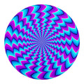 Blue Dizzy Moving Optical Illusion Round Blanket