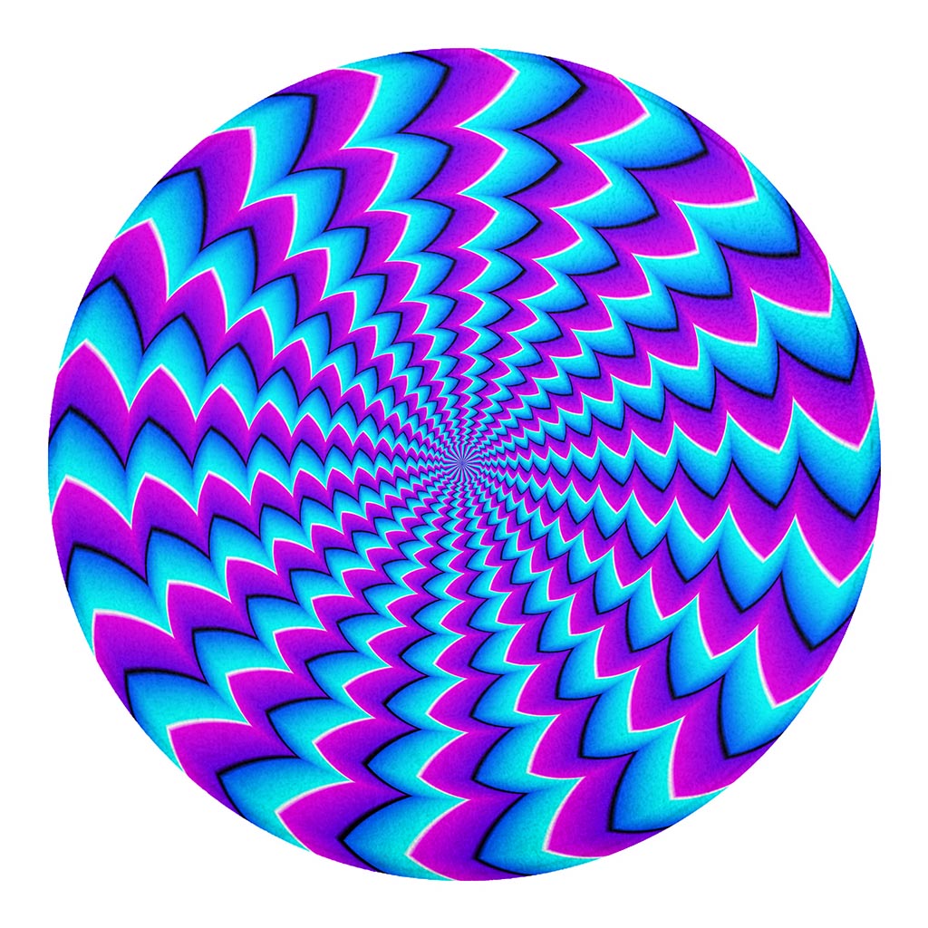 Blue Dizzy Moving Optical Illusion Round Blanket