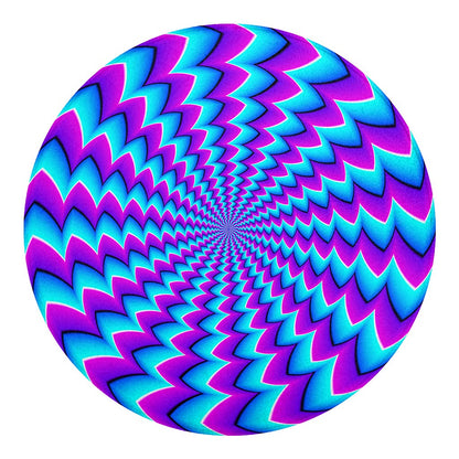 Blue Dizzy Moving Optical Illusion Round Blanket