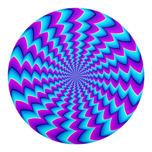 Blue Dizzy Moving Optical Illusion Round Blanket