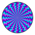 Blue Dizzy Moving Optical Illusion Round Floor Mat