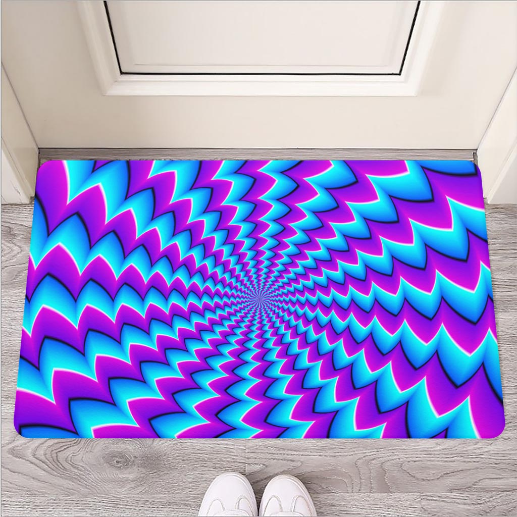 Blue Dizzy Moving Optical Illusion Rubber Doormat