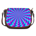 Blue Dizzy Moving Optical Illusion Saddle Bag