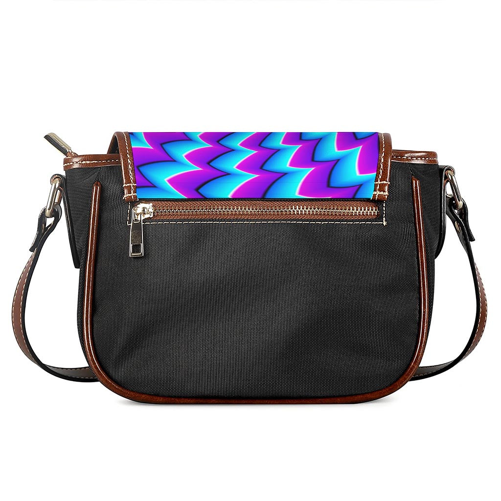 Blue Dizzy Moving Optical Illusion Saddle Bag