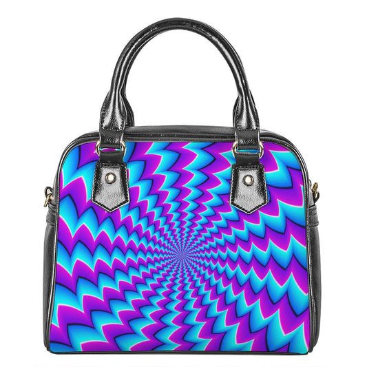 Blue Dizzy Moving Optical Illusion Shoulder Handbag
