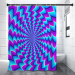 Blue Dizzy Moving Optical Illusion Shower Curtain
