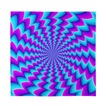 Blue Dizzy Moving Optical Illusion Silk Bandana