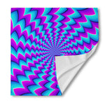 Blue Dizzy Moving Optical Illusion Silk Bandana