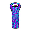 Blue Dizzy Moving Optical Illusion Single Neoprene Wine Tote