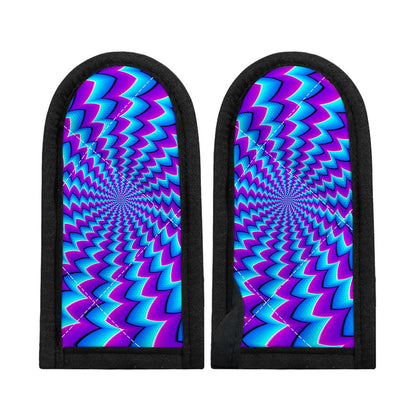 Blue Dizzy Moving Optical Illusion Skillet Handle Cover