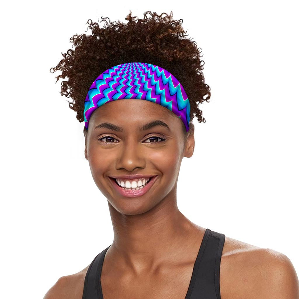 Blue Dizzy Moving Optical Illusion Sports Headband
