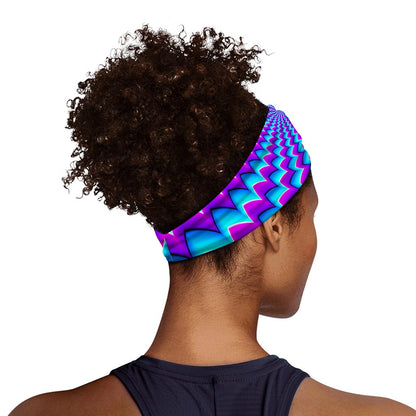 Blue Dizzy Moving Optical Illusion Sports Headband