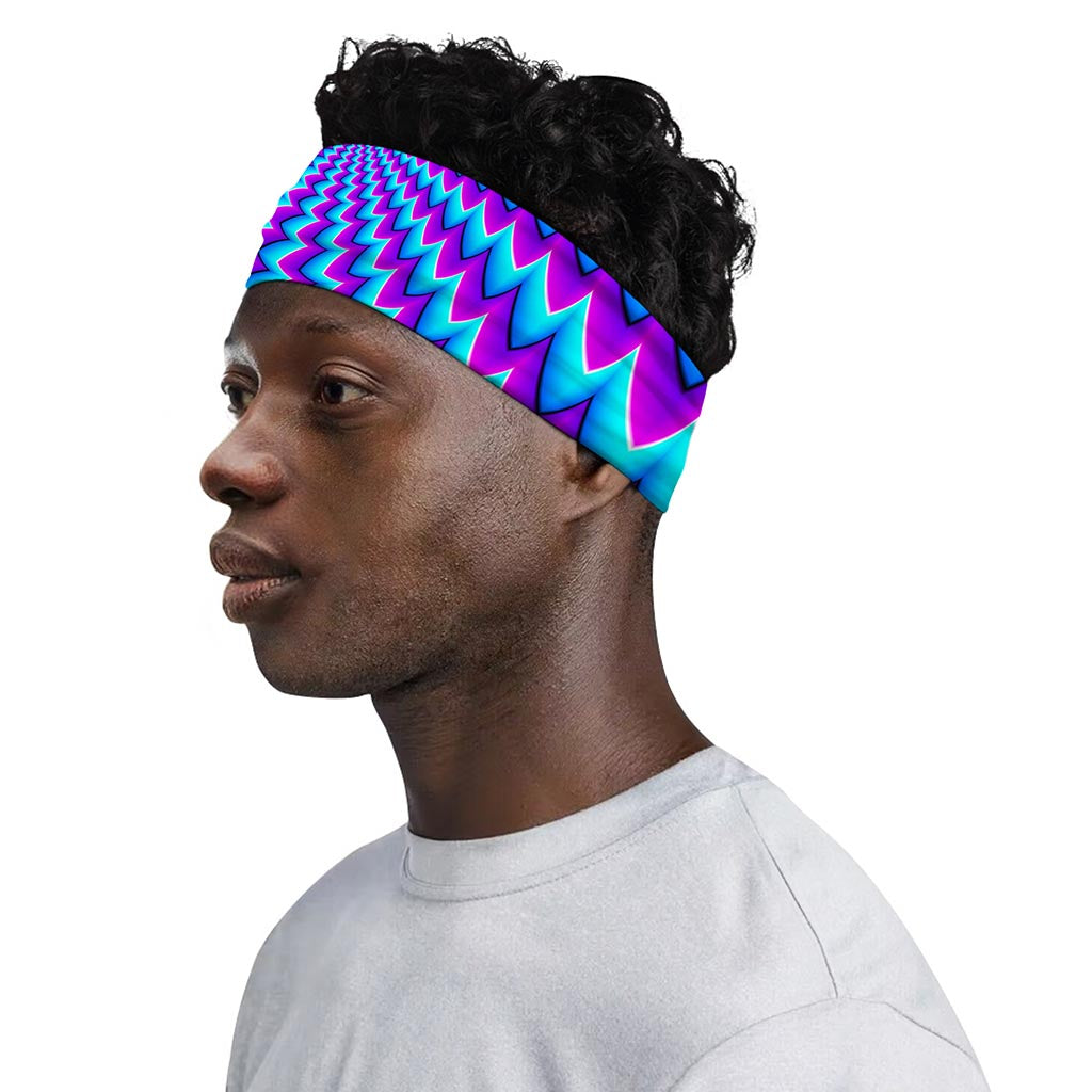 Blue Dizzy Moving Optical Illusion Sports Headband
