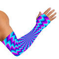 Blue Dizzy Moving Optical Illusion Sun Protection Arm Sleeves