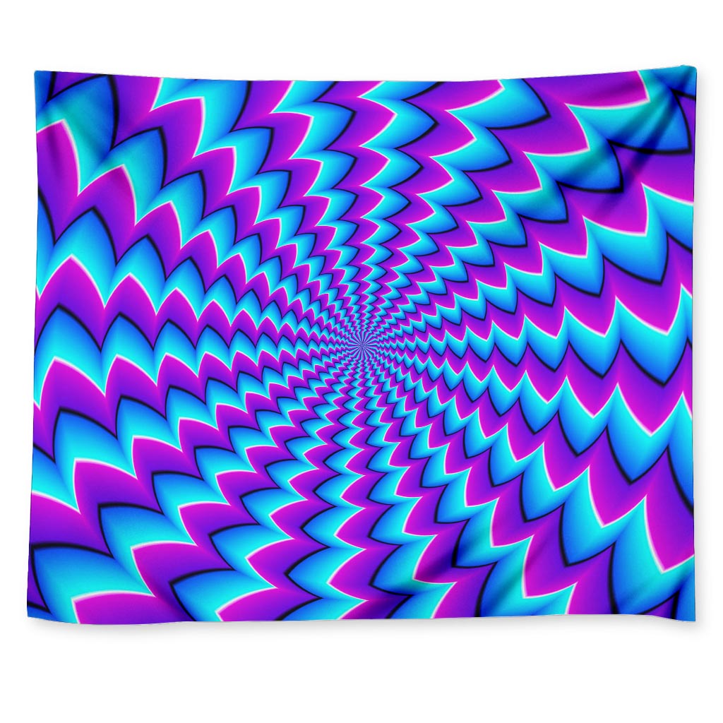 Blue Dizzy Moving Optical Illusion Tapestry