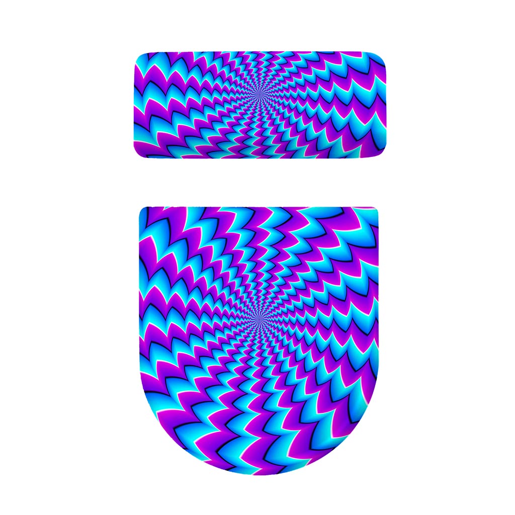 Blue Dizzy Moving Optical Illusion Toilet Lid And Tank Cover Set
