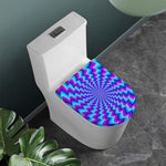 Blue Dizzy Moving Optical Illusion Toilet Lid Cover