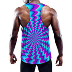 Blue Dizzy Moving Optical Illusion Training Tank Top