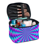 Blue Dizzy Moving Optical Illusion Travel Makeup Bag