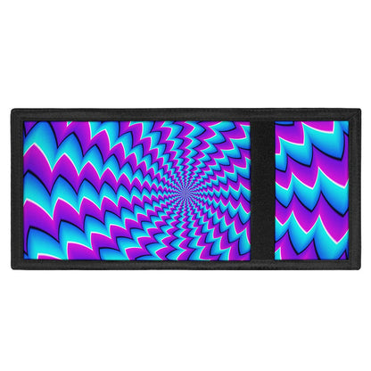 Blue Dizzy Moving Optical Illusion Trifold Wallet