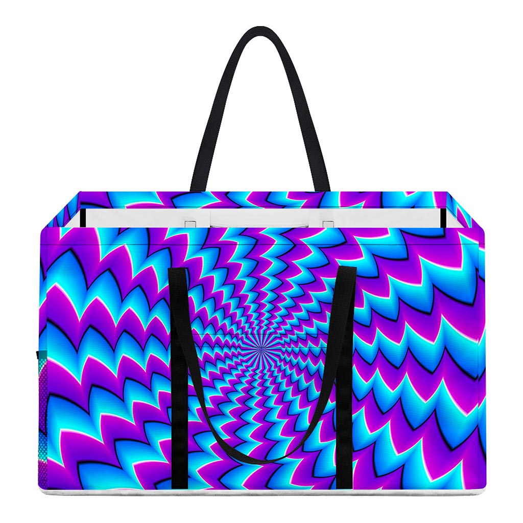 Blue Dizzy Moving Optical Illusion Utility Tote Bag