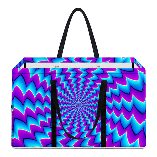 Blue Dizzy Moving Optical Illusion Utility Tote Bag