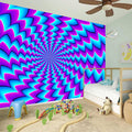 Blue Dizzy Moving Optical Illusion Wall Sticker