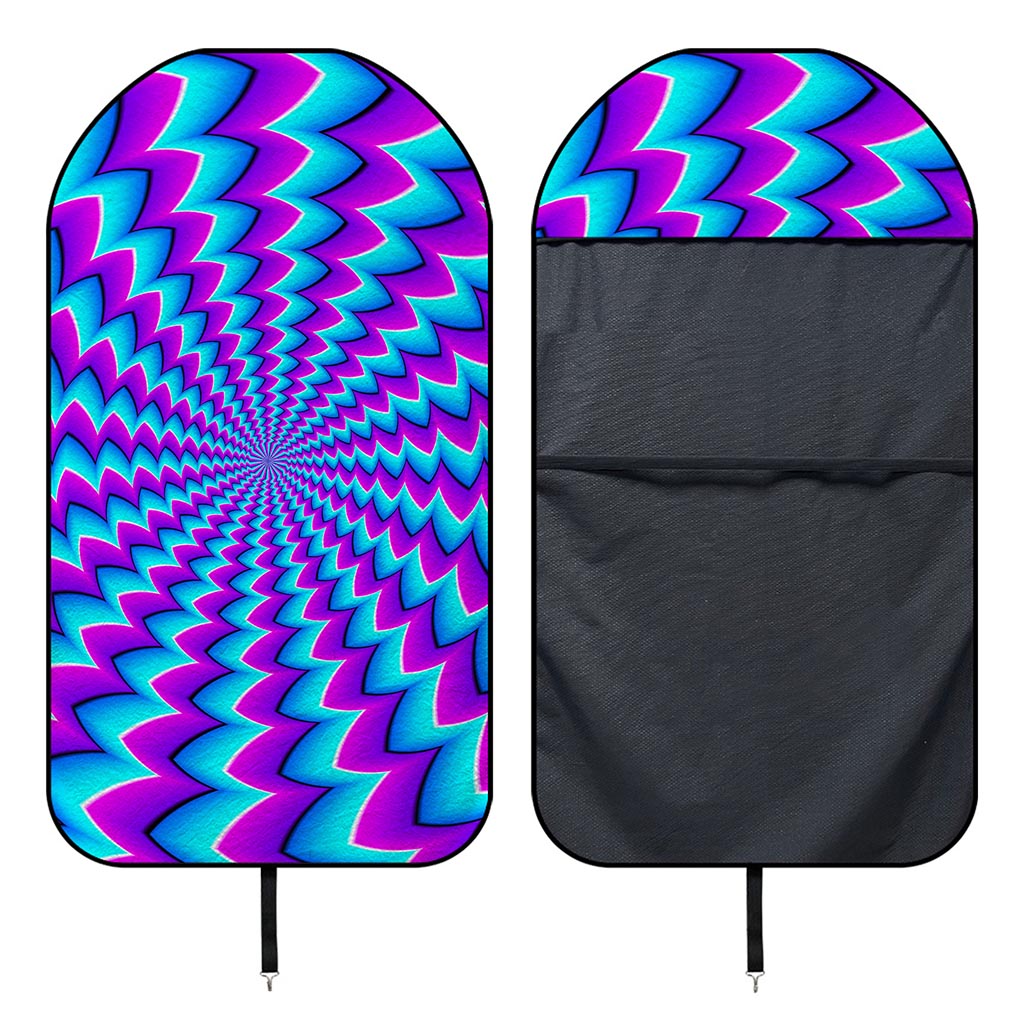Blue Dizzy Moving Optical Illusion Waterproof Car Seat Cover