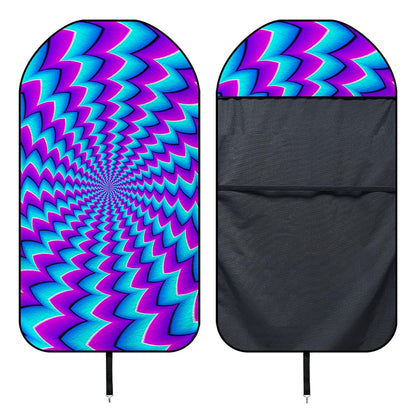 Blue Dizzy Moving Optical Illusion Waterproof Car Seat Cover