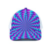 Blue Dizzy Moving Optical Illusion White Mesh Trucker Cap