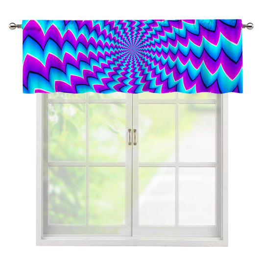 Blue Dizzy Moving Optical Illusion Window Valance