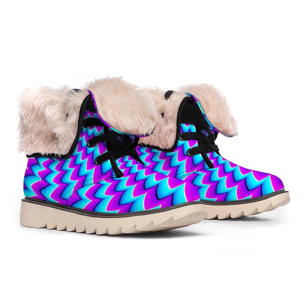 Blue Dizzy Moving Optical Illusion Winter Boots